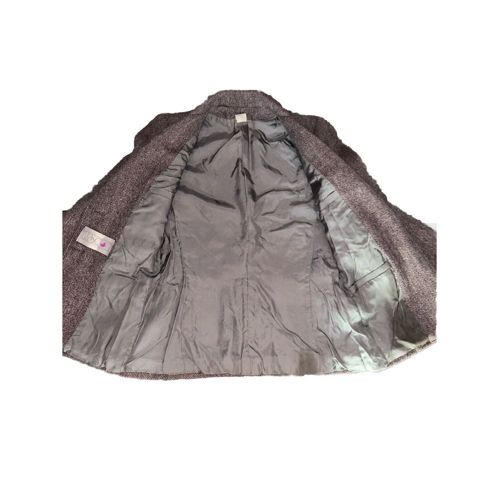 TJ Scott New York  Wool Blazer made in Poland vintage Maroon & Gray Sz 3/4 Women - Picture 3 of 9